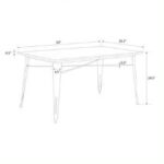 Dorel Fusion rectangular dining table in Black or gun metal-19555