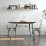Dorel Fusion rectangular dining table in Black or gun metal-19556