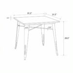 Dorel Fusion Square dining table in black or gun metal-19560