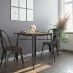 Dorel Fusion Square dining table in black or gun metal-19563