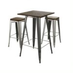 Dorel Fusion square bar table in black or gun metal-19566