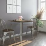 Dorel Fusion Square dining table in black or gun metal-19562