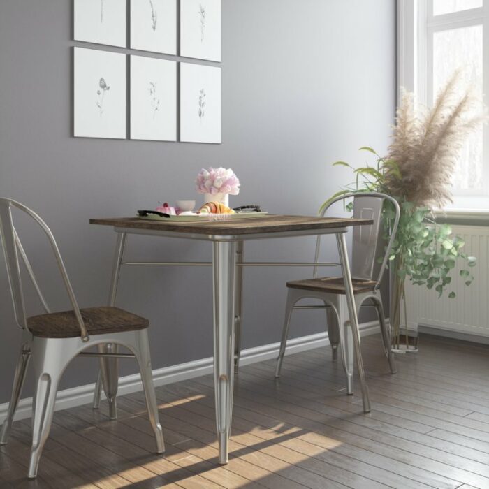 Dorel Fusion Square dining table in black or gun metal-19562