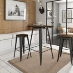 Dorel Fusion square bar table in black or gun metal-19568