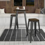 Dorel Fusion square bar table in black or gun metal-19567