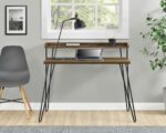 Dorel Haven Retro desk in Black / distressed gray oak / Espresso / walnut-19586