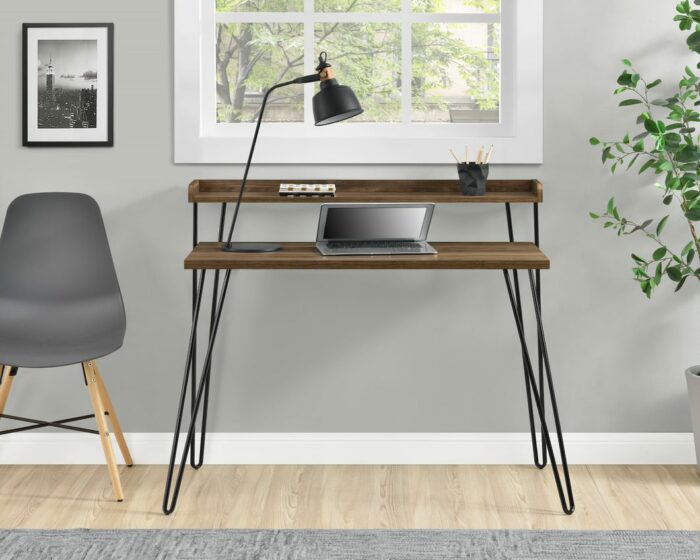 Dorel Haven Retro desk in Black / distressed gray oak / Espresso / walnut-19586