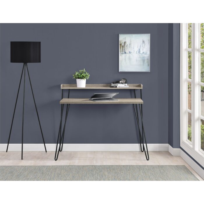 Dorel Haven Retro desk in Black / distressed gray oak / Espresso / walnut-19579