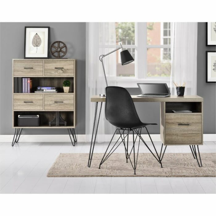 Dorel Landon desk in distressed grey oak-19592