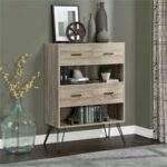Dorel Landon Bookcase in distressed grey oak-19603