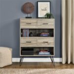 Dorel Landon Bookcase in distressed grey oak-19595