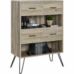 Dorel Landon Bookcase in distressed grey oak-19599