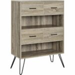 Dorel Landon Bookcase in distressed grey oak-0