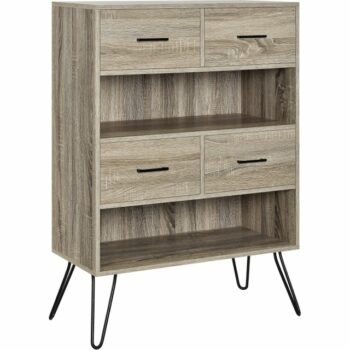 Dorel Landon Bookcase in distressed grey oak-0