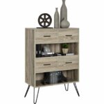 Dorel Landon Bookcase in distressed grey oak-19604