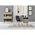 Dorel Landon Bookcase in distressed grey oak-19598
