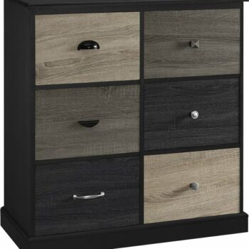 Dorel Mercer 6 door storage cabinet in black or white-0