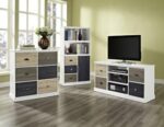 Dorel Mercer 6 door storage cabinet in black or white-19623