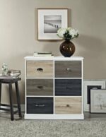 Dorel Mercer 6 door storage cabinet in black or white-19624