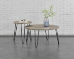 Dorel Owen Round End table Walnut or Rustic Oak-19830