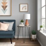 Dorel Owen Round End table Walnut or Rustic Oak-19828
