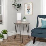 Dorel Owen Round End table Walnut or Rustic Oak-19839