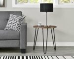 Dorel Owen Round End table Walnut or Rustic Oak-19834
