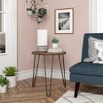 Dorel Owen Round End table Walnut or Rustic Oak-19838