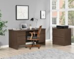Dorel Presley lateral filling cabinet in dark cherry -19897
