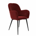 Dorel Fitz Accent chair in Silver Grey, Deep Red, Mustard or Green velvet-21993