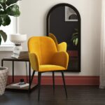 Dorel Fitz Accent chair in Silver Grey, Deep Red, Mustard or Green velvet-21992