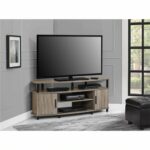 Dorel Carson corner tv stand in espresso/ sonoma oak/ two-tone-19130