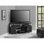 Dorel Carson corner tv stand in espresso/ sonoma oak/ two-tone-19129
