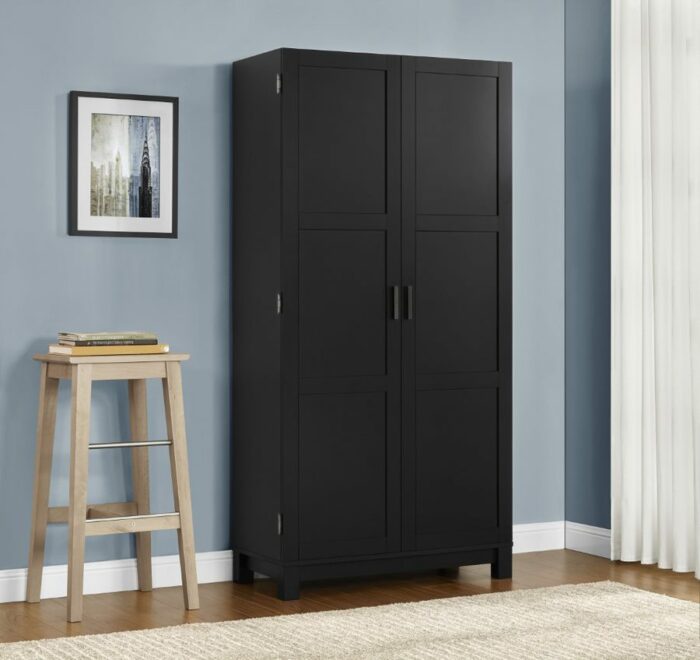 Dorel 64" Carver storage cabinet in black-19149