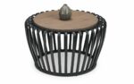 Julian Bowen Washington Round Industrial Style Coffee Table - Black/Mocha Elm-19367