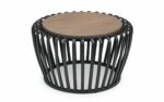 Julian Bowen Washington Round Industrial Style Coffee Table - Black/Mocha Elm-0