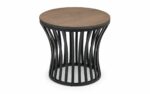 Julian Bowen Washington Industrial Style Lamp Table - Black & Mocha Elm-19368