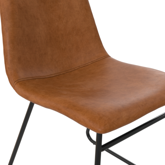 Dorel Bowden Upholstered Molded Chair - Caramel Maple (set of 2)-34150