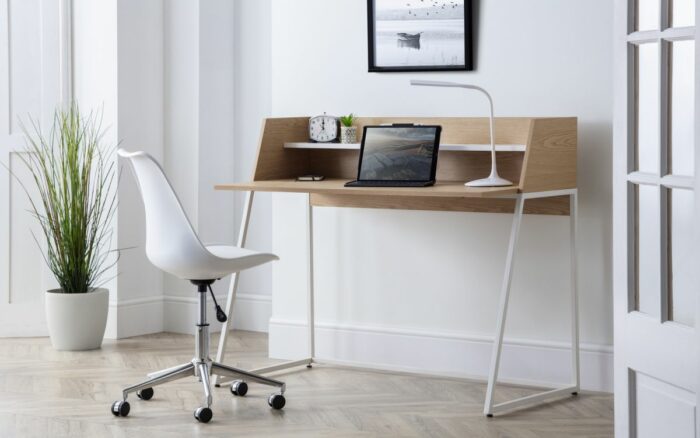 Julian Bowen Palmer Home Office Desk Oak & White-20252
