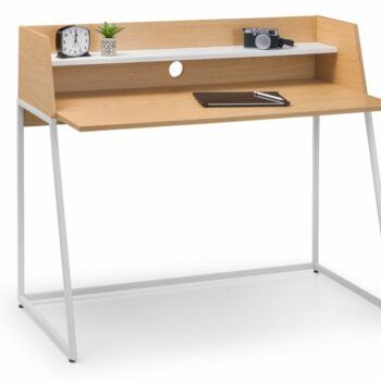 Julian Bowen Palmer Home Office Desk Oak & White-0