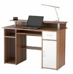 Alphason Albany Computer Desk with Storage - Walnut & White-20344