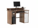 Alphason Albany Computer Desk with Storage - Walnut & White-20347