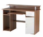 Alphason Albany Computer Desk with Storage - Walnut & White-0