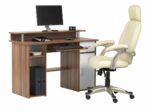 Alphason Albany Computer Desk with Storage - Walnut & White-20348