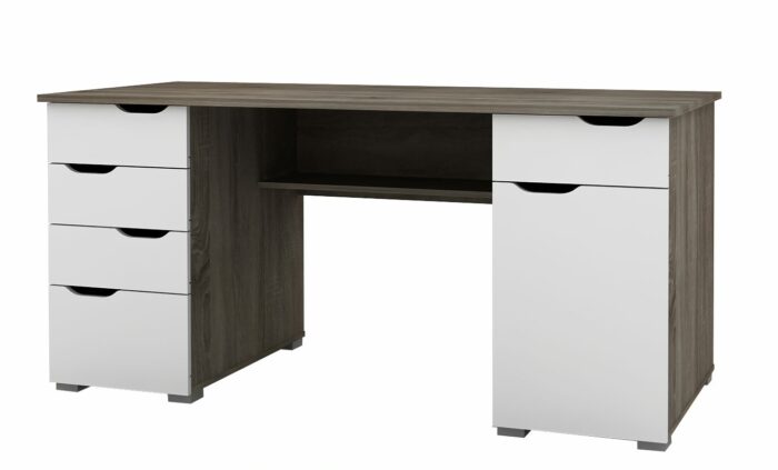Alphason Kentucky Contemporary Desk in 3 Colours, White,Dk Oak & White or Lt Oak & Grey -20350