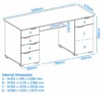 Alphason Kentucky Contemporary Desk in 3 Colours, White,Dk Oak & White or Lt Oak & Grey -20351