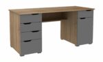 Alphason Kentucky Contemporary Desk in 3 Colours, White,Dk Oak & White or Lt Oak & Grey -20357