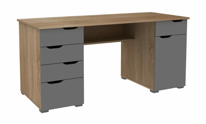 Alphason Kentucky Contemporary Desk in 3 Colours, White,Dk Oak & White or Lt Oak & Grey -20357