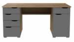 Alphason Kentucky Contemporary Desk in 3 Colours, White,Dk Oak & White or Lt Oak & Grey -20355