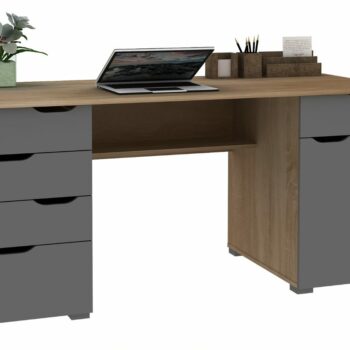Alphason Kentucky Contemporary Desk in 3 Colours, White,Dk Oak & White or Lt Oak & Grey -0